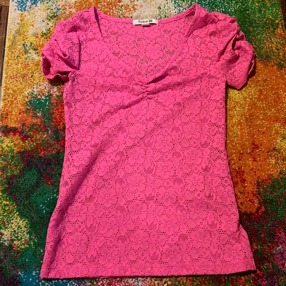 Hot pink forever 21 blouse